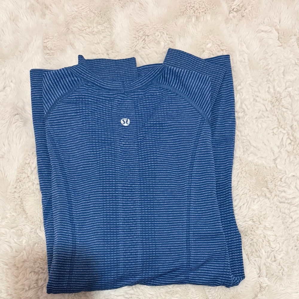 lululemon athletica Blue Striped Long Sleeve Top